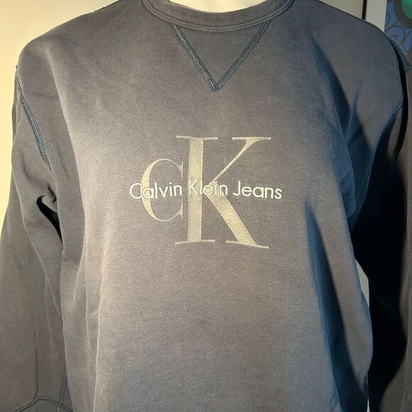Calvin Klein Embroidered Pullover Sweatshirt Size M - Picture 2 of 7